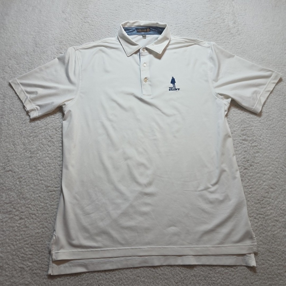 Peter Millar Summer Comfort Polo Shirt Mens Large White 'The Clint' Golf